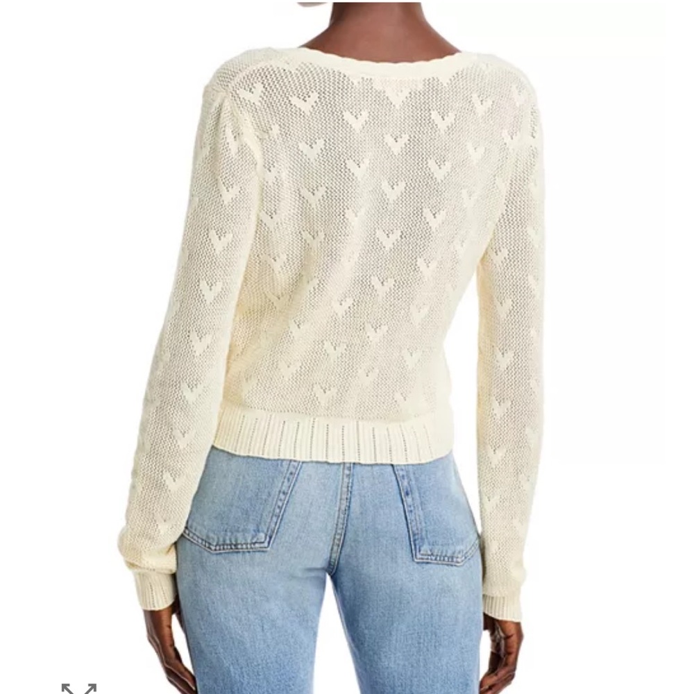 LoveShackFancy Venice Cropped Cardigan in Cream Size Large NWOT - Picture 3 of 8